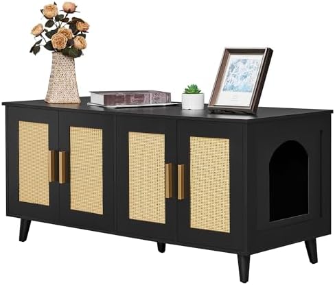 Homhedy Boho Cat Litter Box Enclosure by Homhedy