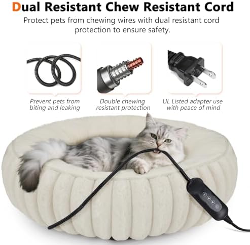 INVENHO Heated Cat Beds for Indoor Cats and Small Dogs, Removable Waterproof - Image 3