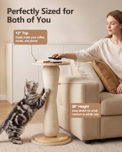 Odoland Cat Scratching Post for Indoor Cats, Large Sturdy Cat Scratcher - Image 4