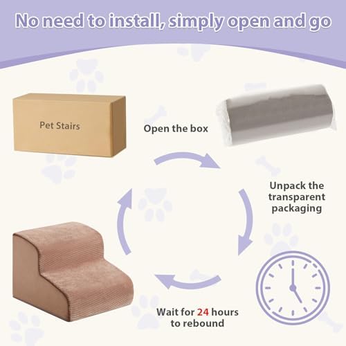 LEXTRO Dog Stairs for Small Dogs, 2-Steps Dog Ramp for Couch, Pet Stairs - Image 6