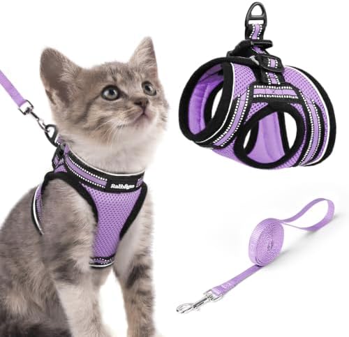 rabbitgoo Cat Harness and Leash Set, Step-in Soft Vest, Light Purple by rabbitgoo