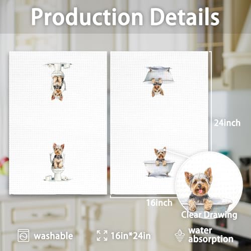 Funny Yorkshire Terrier Dog Hand Towels Set of 2, Gifts - Image 7