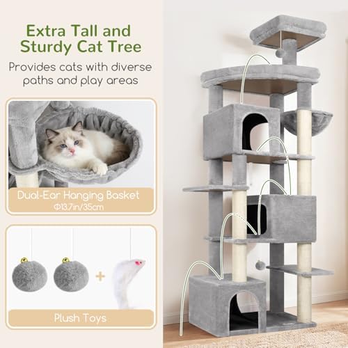 Globlazer Large Cat Tree for Large Adult Cats, Tall Sturdy Cat Tower - Image 5