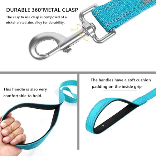 6 FT Basic Dog Leash for Large Dogs, Sky Blue - Image 4