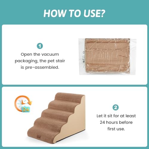 COZY KISS Extra Wide Dog Stair for Small Dog, 5 Step Pet Ramp for Bed - Image 6