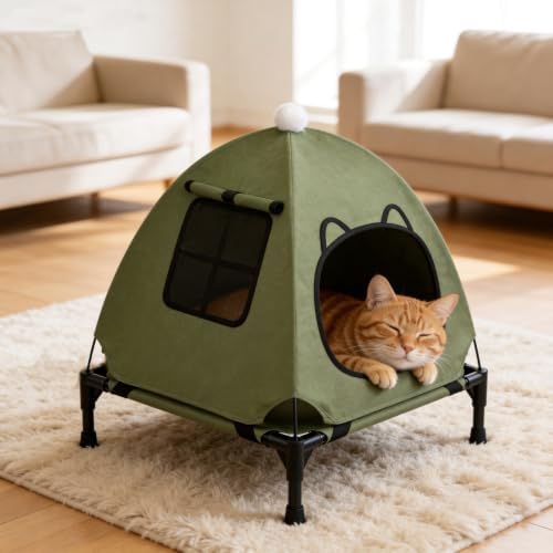 Anti-Anxiety Open Elevated Pet Hammock Bed Tent House - Image 2