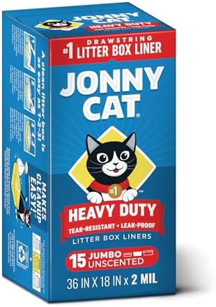 Jonny Cat Litter Box Liners Heavy Duty, Tear & Leak Resistant Jumbo 15ct by JonnyCat