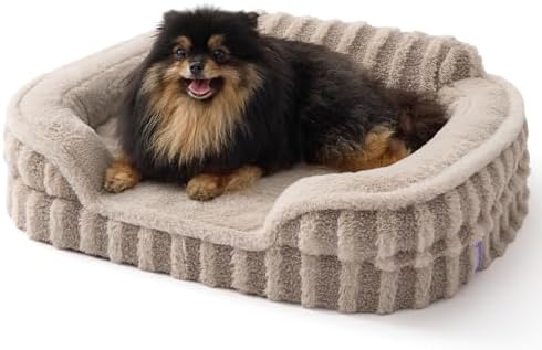 LE SURE Cute Cozy High Back Orthopedic Small Dog Bed by Lesure