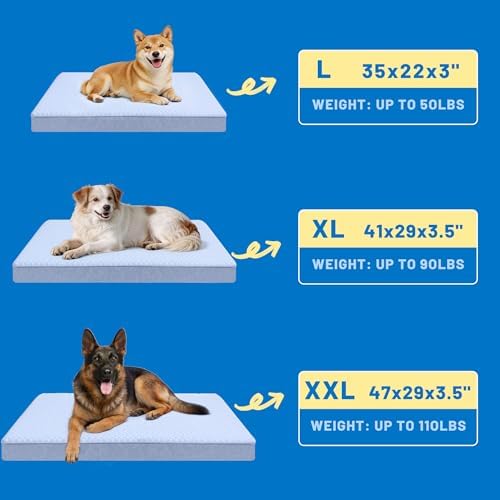 Cooling Dog Bed for Large Dogs, Washable Memory Foam Dog Beds for Crate - Image 5