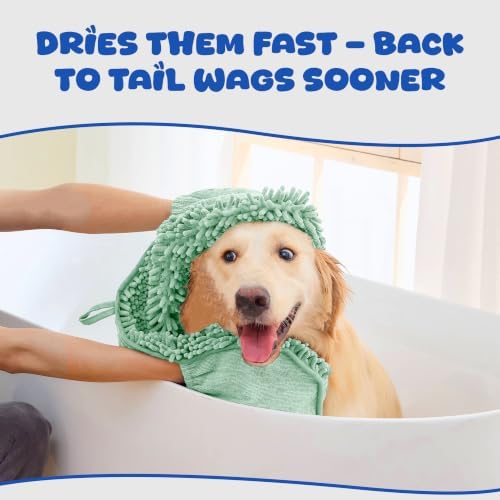 Dog Towel for Drying Dogs, Absorbent Microfiber Bath Towel, Hand Pockets - Image 7