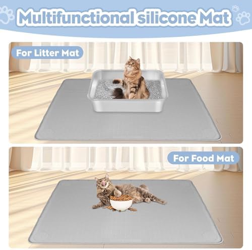 Kalolary Cat Litter Box Mats, Large 34" x 22" Silicone Cat Mat - Image 6