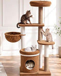 52" Cat Tree Tower for Large Cats, Modern Corduroy, Stable Base by Purrlato