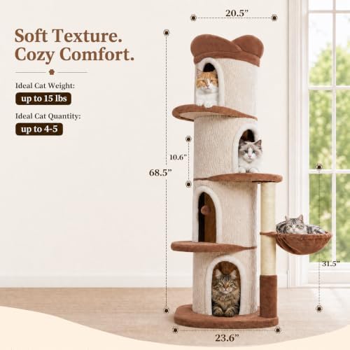 MUTTROS 68.5" Modern Cat Tree Tower - Image 7