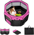 PETSFIT Portable Dog Playpen 29", Removable Waterproof Mat, Zippered Roof by Petsfit