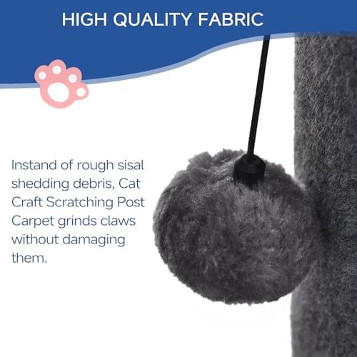 Cat Craft 41" Tall Short Plush Cat Scratching Post - Image 5