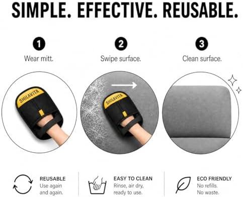 2 Pcs Pet Hair Removal Glove for Dogs and Cats, Reusable Electrostatic Grooming - Image 4