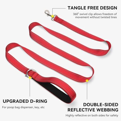 Joytale Reflective Dog Leash for Medium & Large Dogs, 6 FT x 1" - Image 5