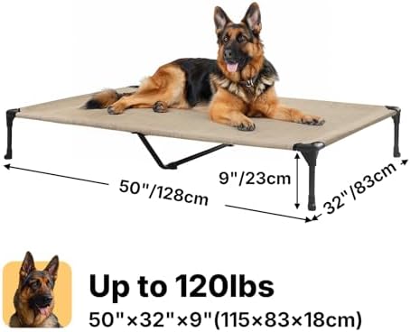 Veehoo Outdoor Elevated Dog Bed Large Sized Dogs, Cooling Raised Dog Cots - Image 6