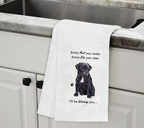 E&S Imports Black Pug Kitchen Towels - Image 3