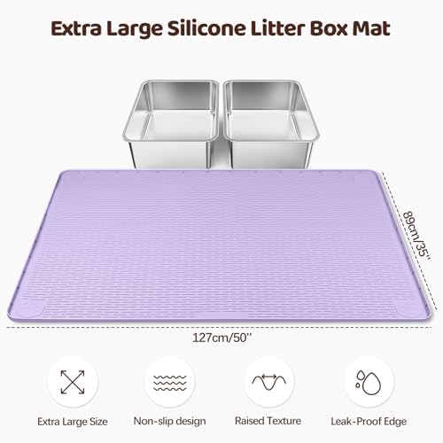 Silicone Cat Litter Mat for Litter Box 50”x35” Large Cat Mat - Image 2
