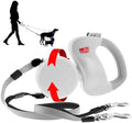 Dual Doggie Two Dog Retractable Leash, 360° Auto-Untangles, Color-Coded by theWigziCollection