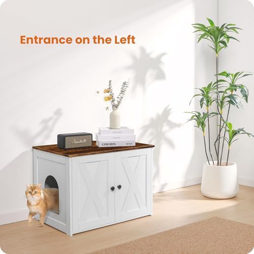 Dwanton Cat Litter Box Enclosure, Hidden Litter Box Furniture, 27.6 Inches - Image 7