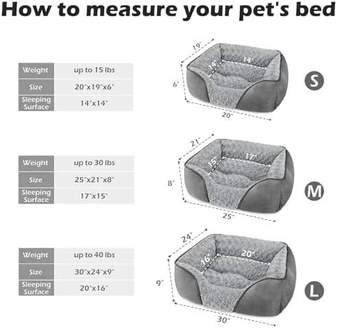 INVENHO Small Dog Bed Rectangle Washable Orthopedic Soft Calming Sleeping - Image 3