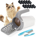 3 in 1 Cat Litter Scoop with Bag Holder, 11.8 Inch, Daily Use by Cxyrna