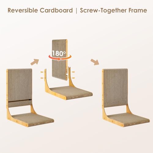 EHEYCIGA 2-Pack Cat Scratcher, 19.7 Vertical Indoor Cardboard Scratch Pad - Image 3