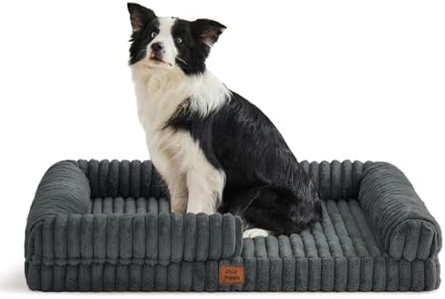 ChiXnuggle Faux Fur Orthopedic Dog Bolster Bed, Waterproof Washable Cover by SnuggleUpPawsDown