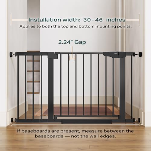 Cumbor 30-46" Baby Gate for Stairs, Auto Close Dog Gate for the House Black - Image 6