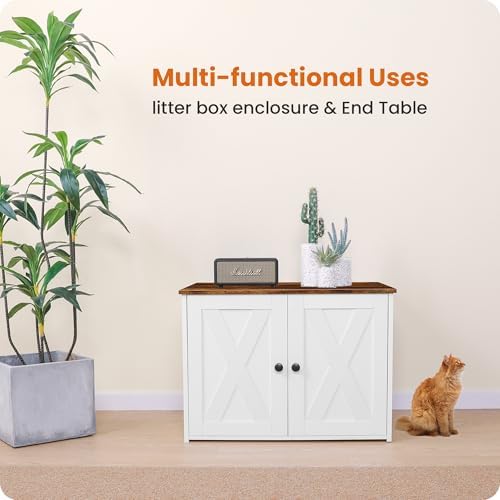 Dwanton Cat Litter Box Enclosure, Hidden Litter Box Furniture, 27.6 Inches - Image 2