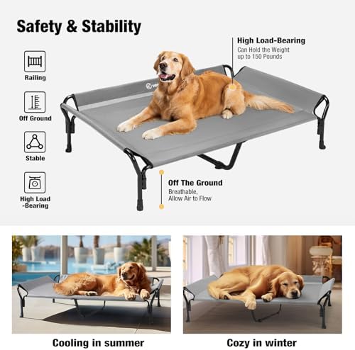 Veehoo Cooling Elevated Dog Bed, XL Raised Pet Cot - Image 6