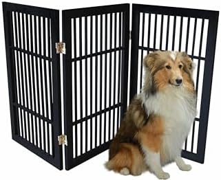 Urnporium Pet Dog Gate Freestanding, Strong Durable Folding Wooden Fence - Image 2