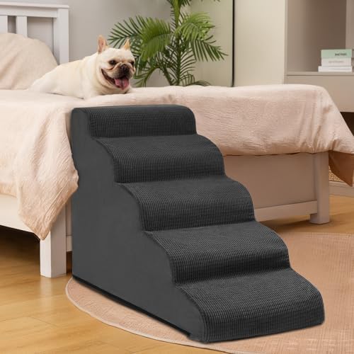 Aodisman Dog Stairs for High Bed, 5-Step Pet Ramp for Small Dogs and Cats - Image 3