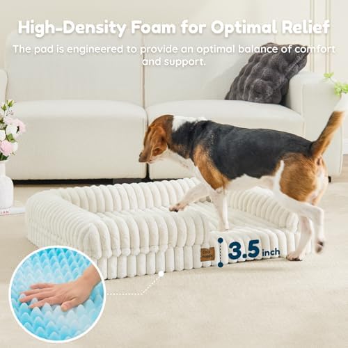 ChiXnuggle Faux Fur Orthopedic Dog Bolster Bed, Waterproof Washable Cover - Image 3