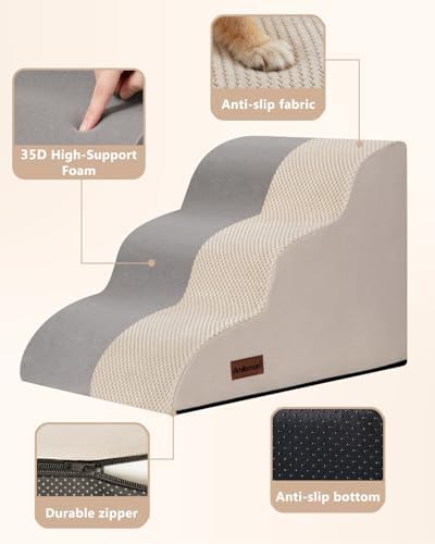 Aodisman Dog Stairs for Small Dogs, 3 Step Dog Ramp for Couch, Non-Slip Steps - Image 6