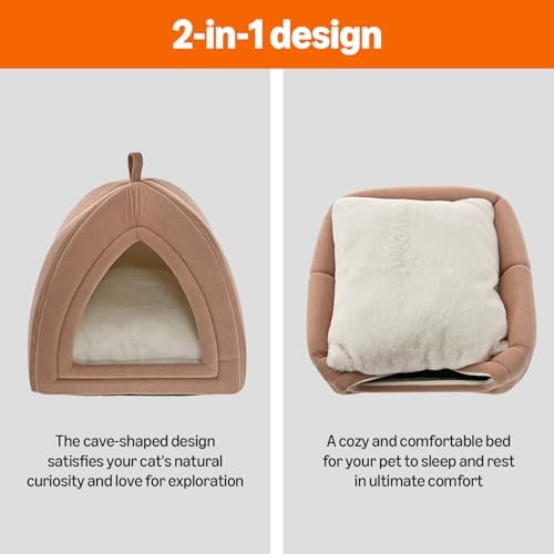 Amazon Basics Cat Bed Cave, 2-in-1 Foldable House - Image 5