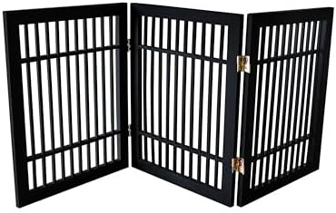 Urnporium Freestanding Wooden Dog Gate – Folding Acacia Hardwood Pet Barrier by Urnporium