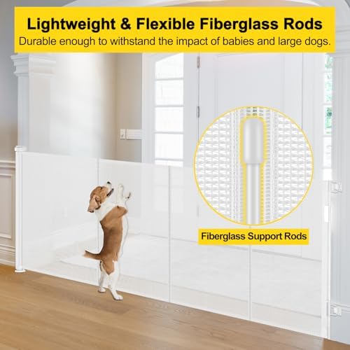 Reinforced 42" Extra Tall x 80" Wide Retractable Baby Gates - Image 3