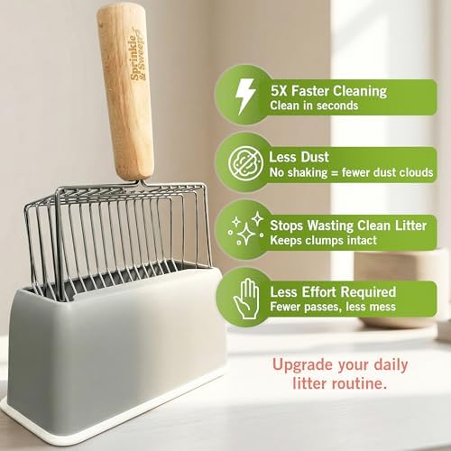 Cat Litter Scoop, Metal Litter Scooper – 5X Faster No-Shake Sifting Design - Image 4