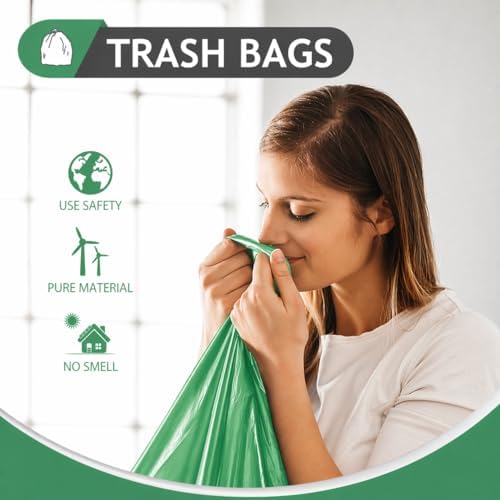 Teivio Small Green Trash Bags 4 Gallon 160 Count Kitchen Garbage Bags - Image 7