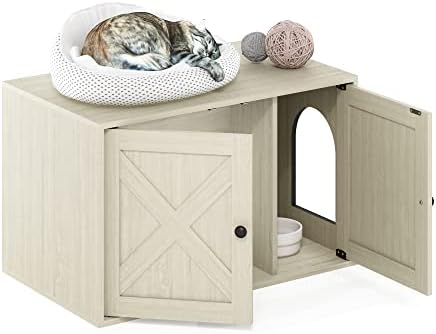 Furinno PELI Farmhouse Style Cat Litter Box Enclosure by Furinno-FitsYourSpaceFitsYourBudget