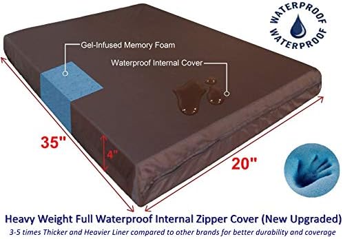 Dogbed4less Orthopedic Small Medium Memory Foam Pet Bed, Waterproof Liner - Image 2