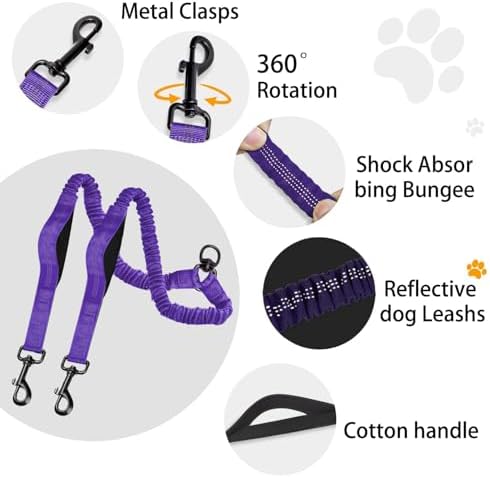 Double Dog Leash, 18~120 Lbs, No Tangle - Image 6