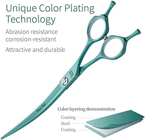 7" Professional Curved Dog Grooming Scissors, Japanese 440C Stainless Steel Dog - Image 4