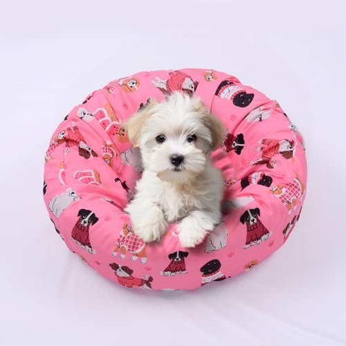 Round Replacement Dog Bed Covers Elastic Edged Washable 20 x 9.8 Inch - Image 2