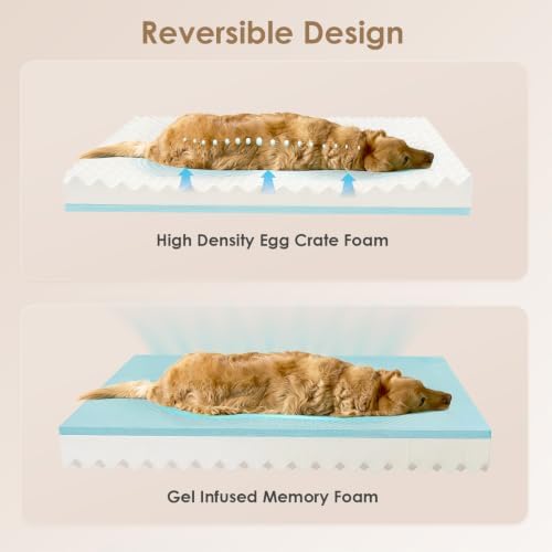 EHEYCIGA Extra Large Memory Foam Dog Bed Mat, Dark Grey - Image 4
