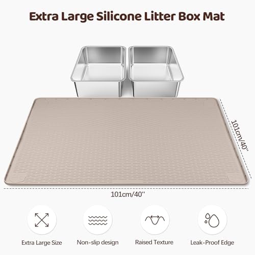 Silicone Cat Litter Mat for Litter Box 40”x40” Large Cat Mat - Image 3