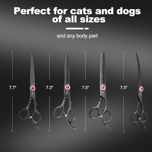 GLADOG 7 Inch Professional Dog Grooming Scissors Kit, Titanium Dog Scissors - Image 6
